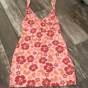 Floral print tight halter dress